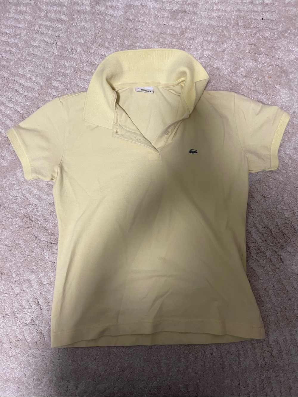 Lacoste Women's Light Yellow Short Sleeve Polo